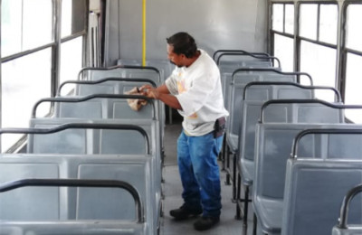 Realizan jornada de desinfección en el transporte público en Zacatecas