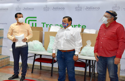 Transportistas y la CTM Jalisco donan 100 mil cubrebocas para usuarios