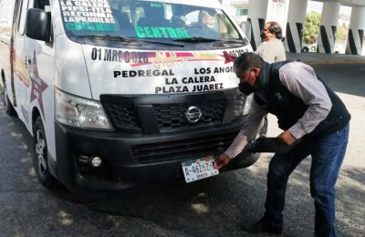 Sancionan a unidades de transporte público en Pachuca