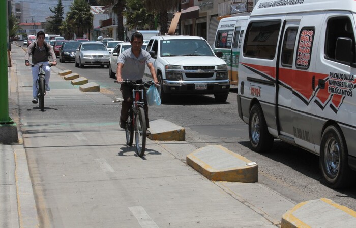 Ciclistas transporte Hidalgo